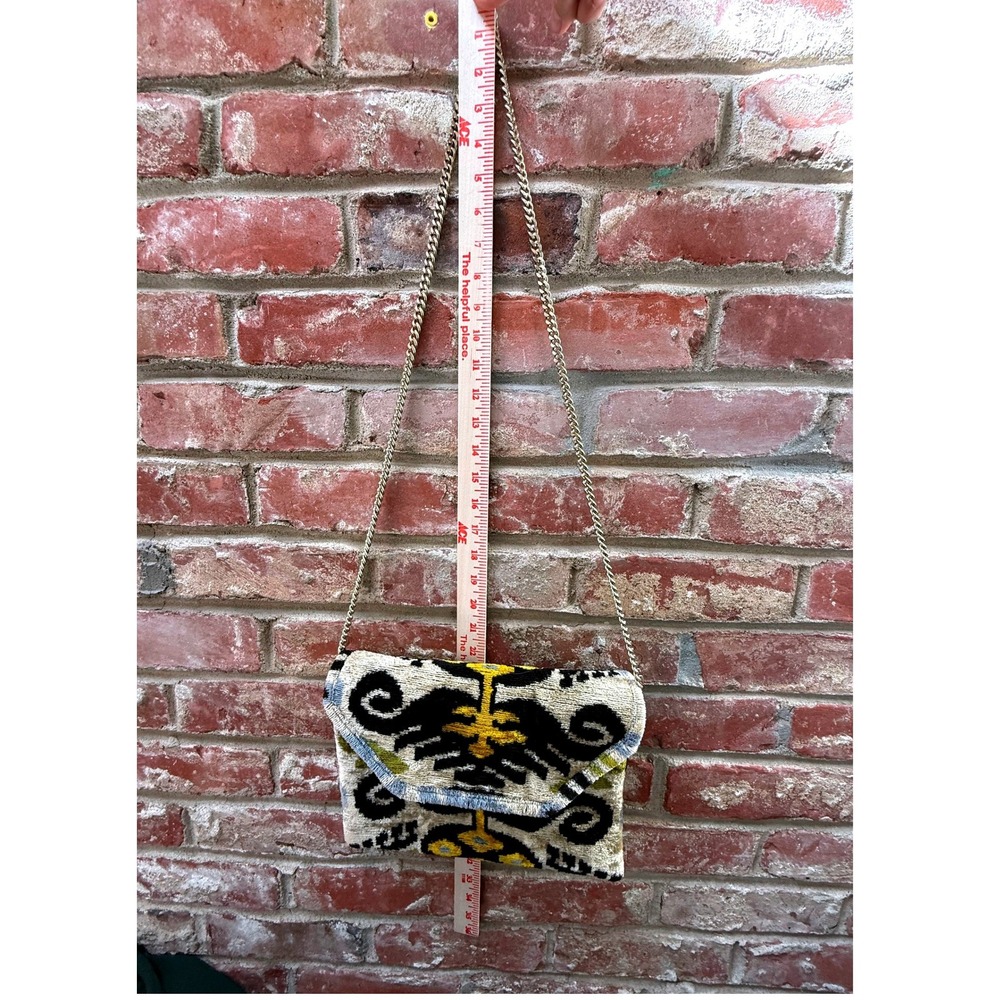 PerfectSilkByMaya Ikat Velvet Bag Handmade Uzbekistan Boho Clutch Crossbody - Picture 10 of 13